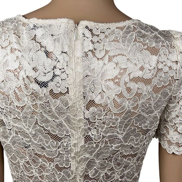 Self-Portrait Cream Cord Lace Diamanté Midi Dress Size US 6 / UK 10 NWT (035) - Picture 10 of 16